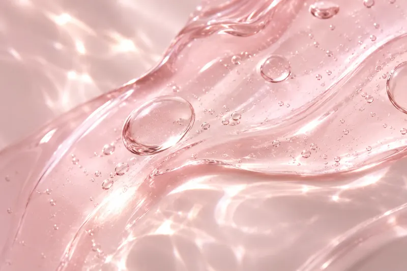 Rosé Gel-Textur in Nahaufnahme